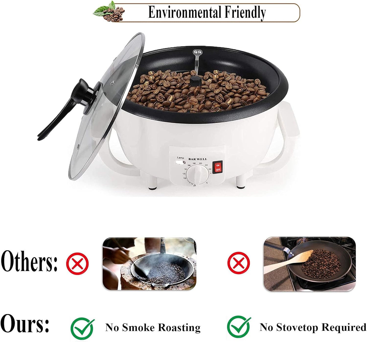 Home Coffee Roaster, Household Electric Coffee Bean Baker Nut Peanut Cashew Ches