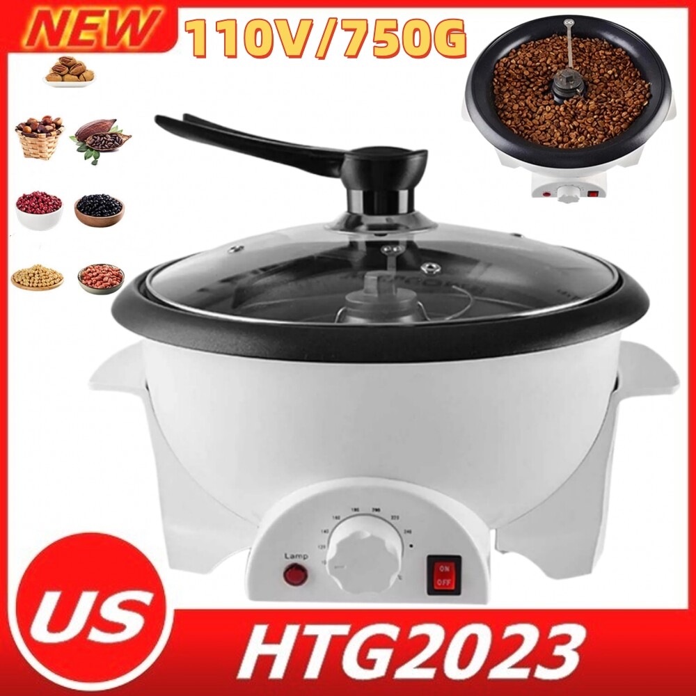 Electric Coffee Bean Roaster Automatic Coffee Roasting Baking Machine Home Use