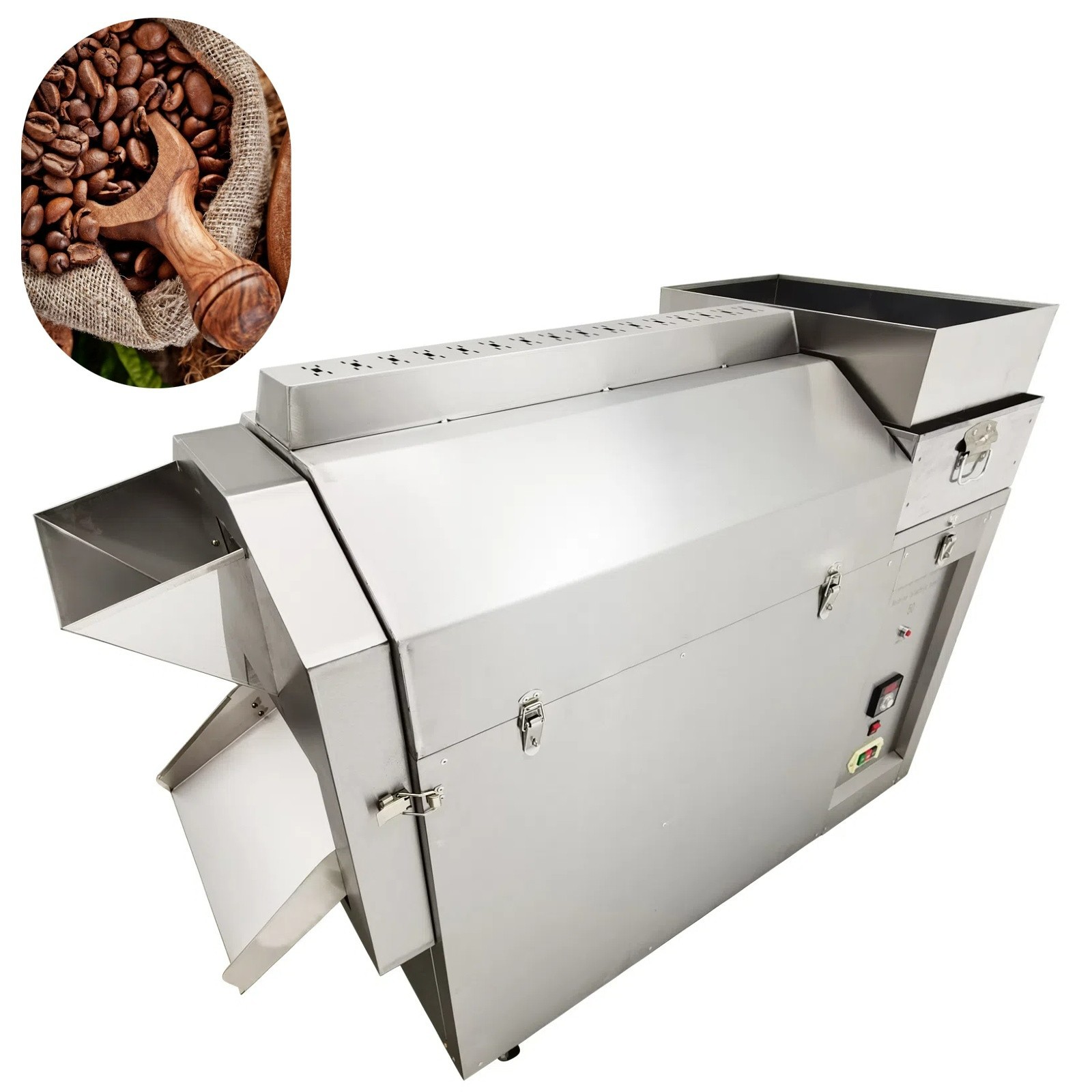 Commercial Automatic Drum Roaster Electric for Nut Coffee Bean Roasting 220V 3PH