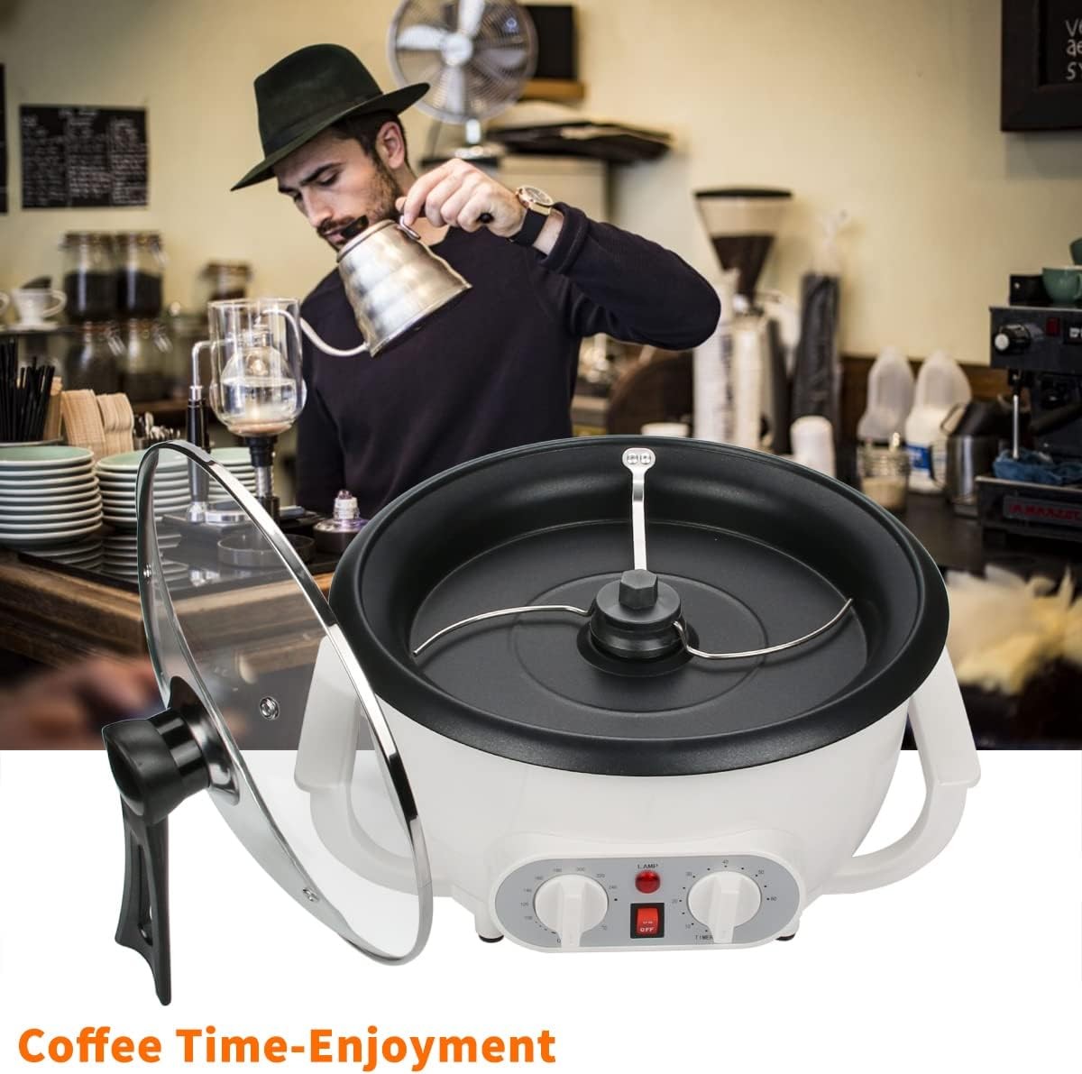 Upgrade Coffee Roaster Machine for Home Use, 110V Household Electric Coffee Bean