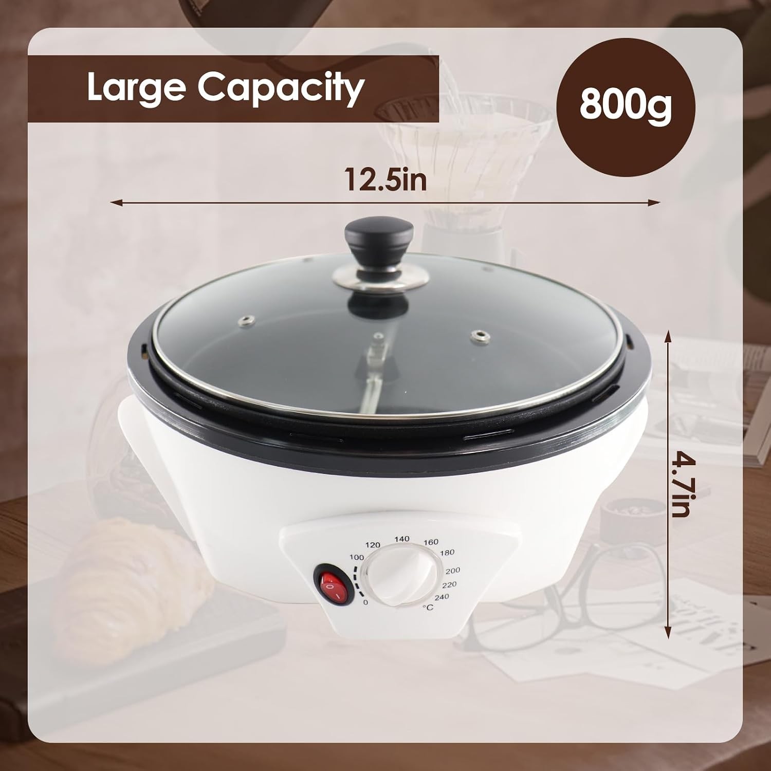 750g Electric Coffee Roaster Machine Home Coffee Roaster Coffee Bean Roaster for