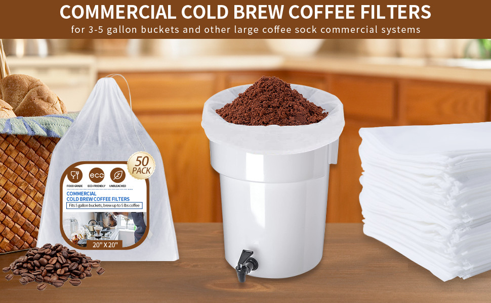 50Pcs mercial Cold Brew Coffee s for 5 Gallon Buets, 20″ X 20″