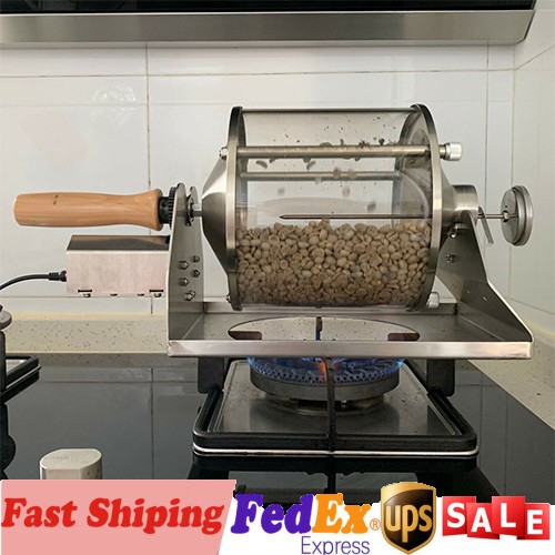 Gas Coffee Bean Roaster 400g Stovetop Drum 110V US Plug Home Roasting