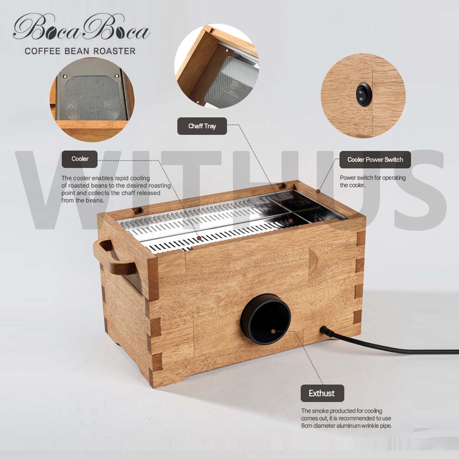 BocaBoca Coffee Bean Roaster 500 Roasting Machine Nuts Barista Home 110V / 220V