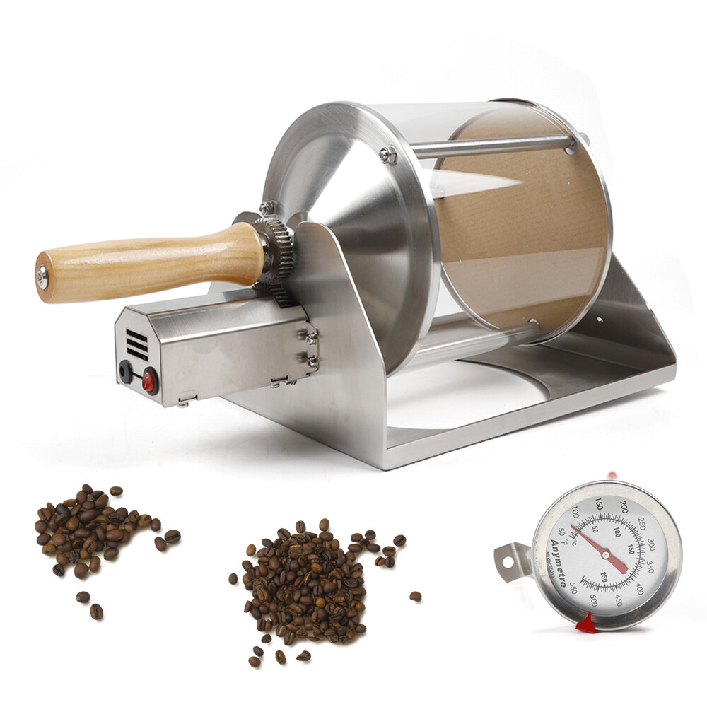 Electrical Coffee Bean Roaster Roasting Machine Wooden handle Home Coffee Shop