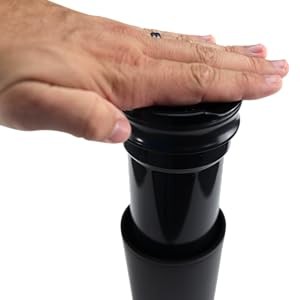 Insulated Coffee Tumbler with Built-In French Pr – 16 oz Bla