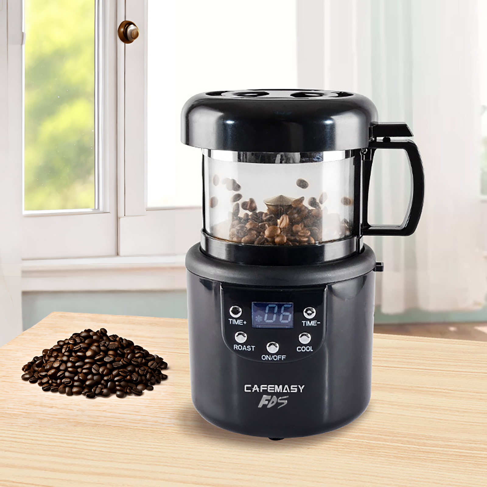 Automatic Coffee Bean Roaster 7.5 X 6 X 10.6″ 4.5 lbs, 3 Scoops 100 grams