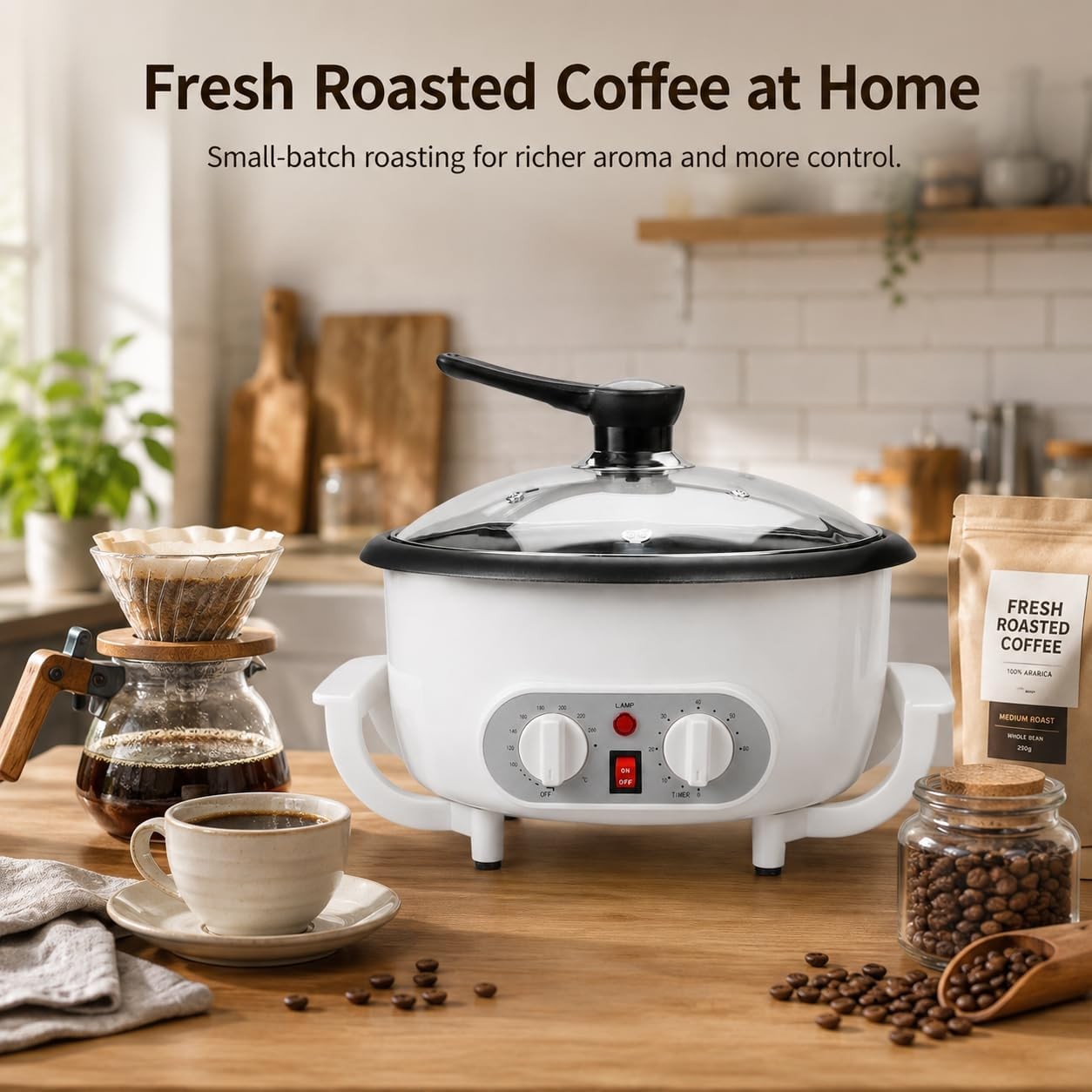 Upgrade Coffee Roaster Machine for Home Use, 110V Household Electric Coffee Bean