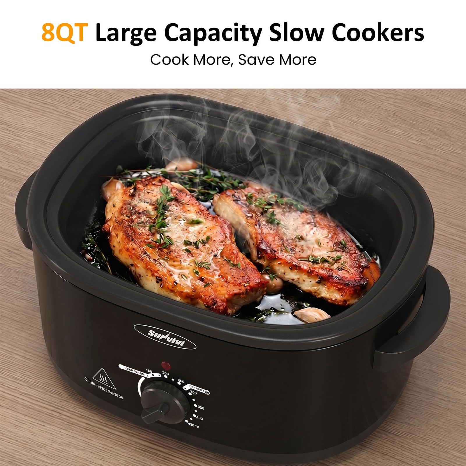 Sunvivi Electric Roaster Oven For Small Families 8Qt Portable Roaster