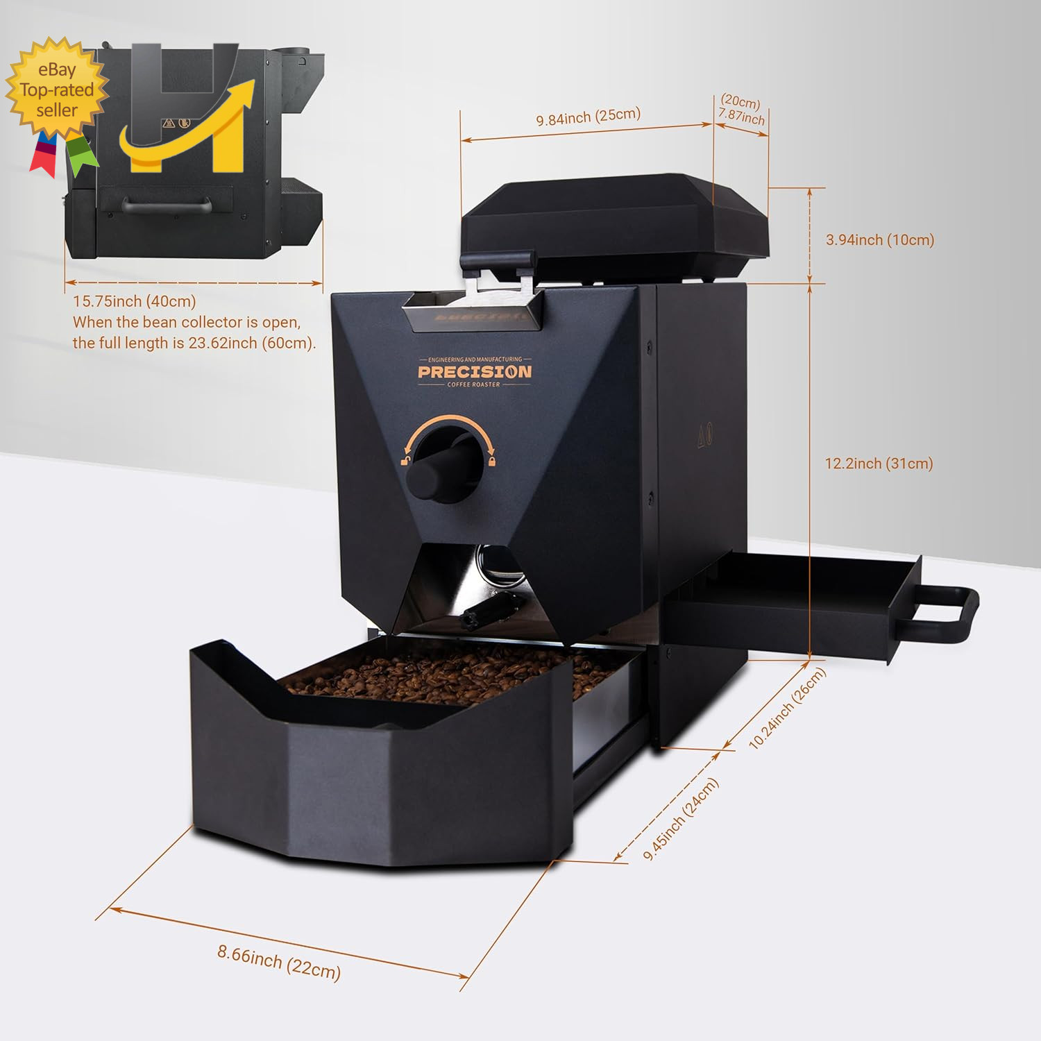 1Pound Electric Coffee Roaster for Home Use Automatic Roasting & Easy Operation