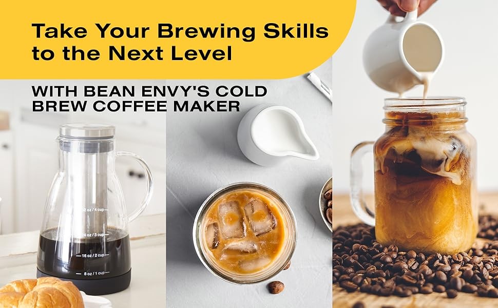 Cold Brew Coffee Maker – 32 oz Glass Coffee Cold Brew Maker and