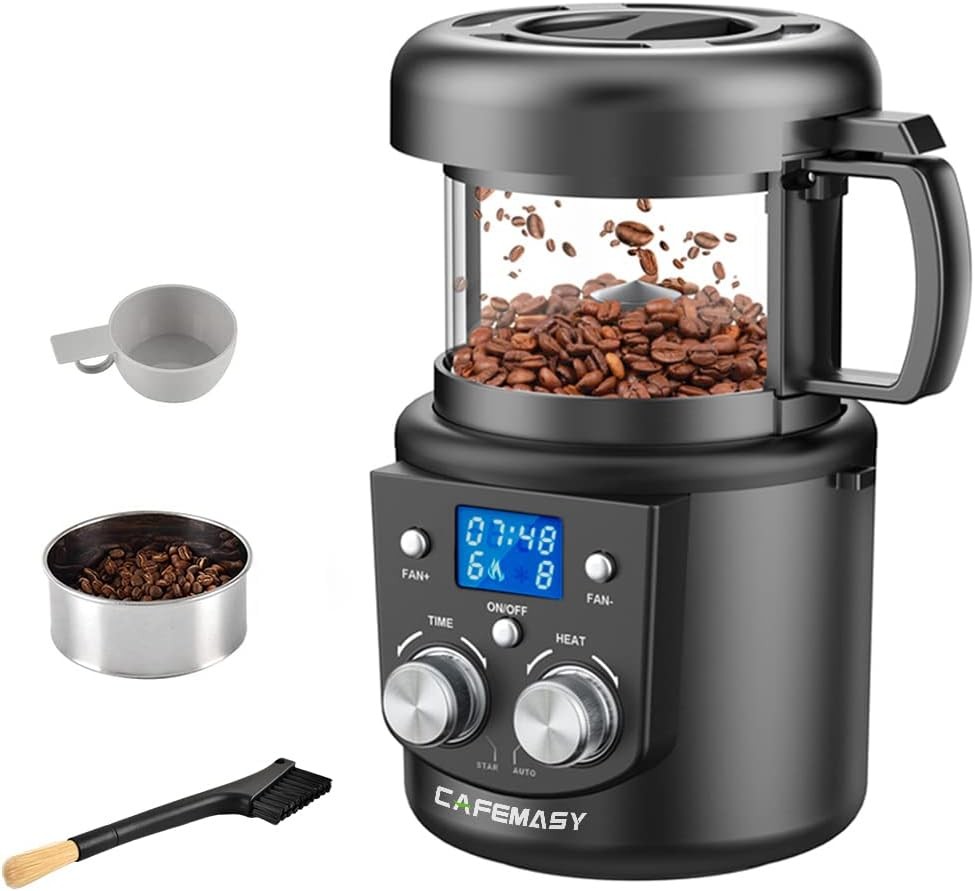 Coffee Bean Roaster Machine – Home Use Air Coffee Roaster with Adjustable Timer