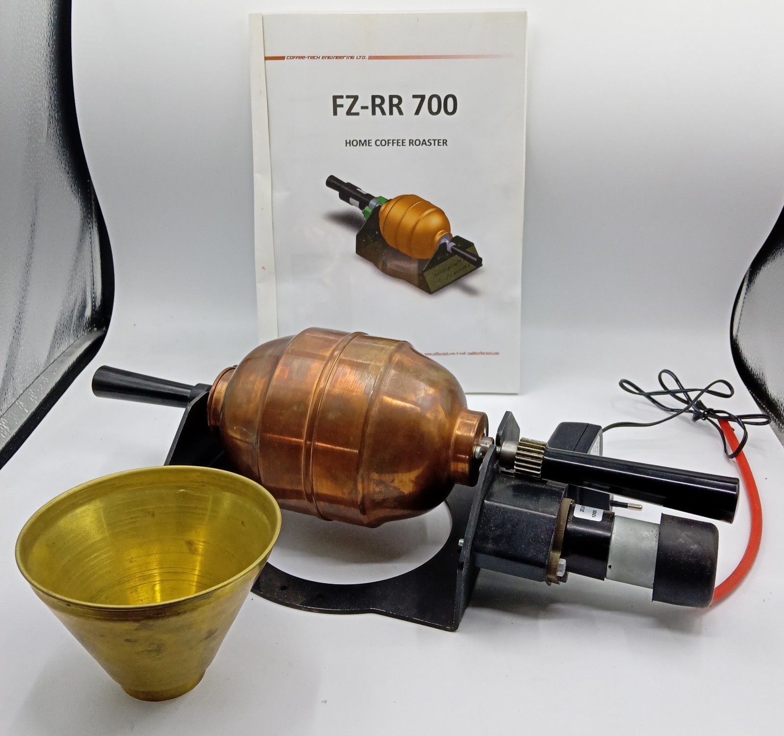 Mini Home Roaster Coffee-Tech FZ-RR 700 Motorized Copper, Original Box & Manual