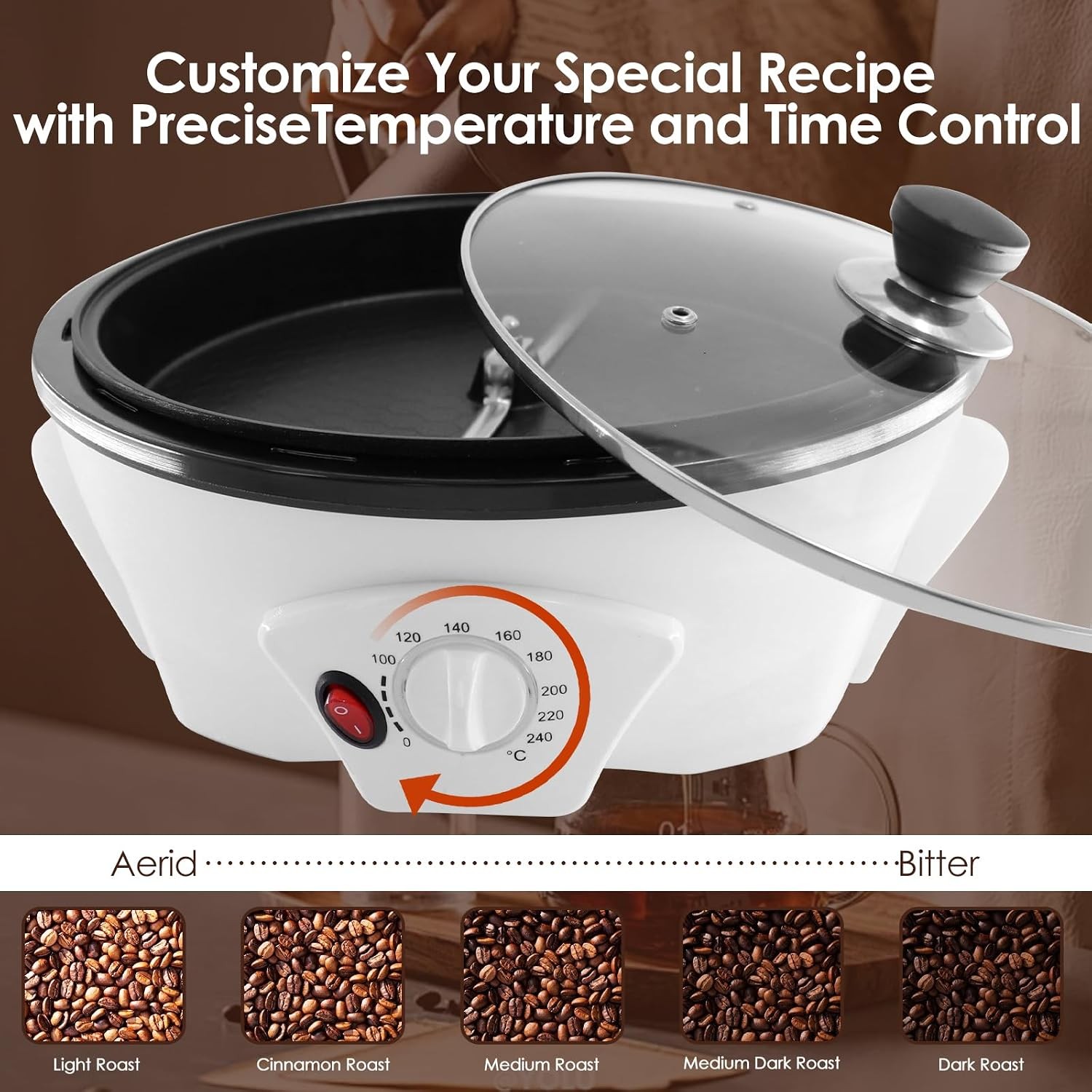 750g Electric Coffee Roaster Machine Home Coffee Roaster Coffee Bean Roaster for