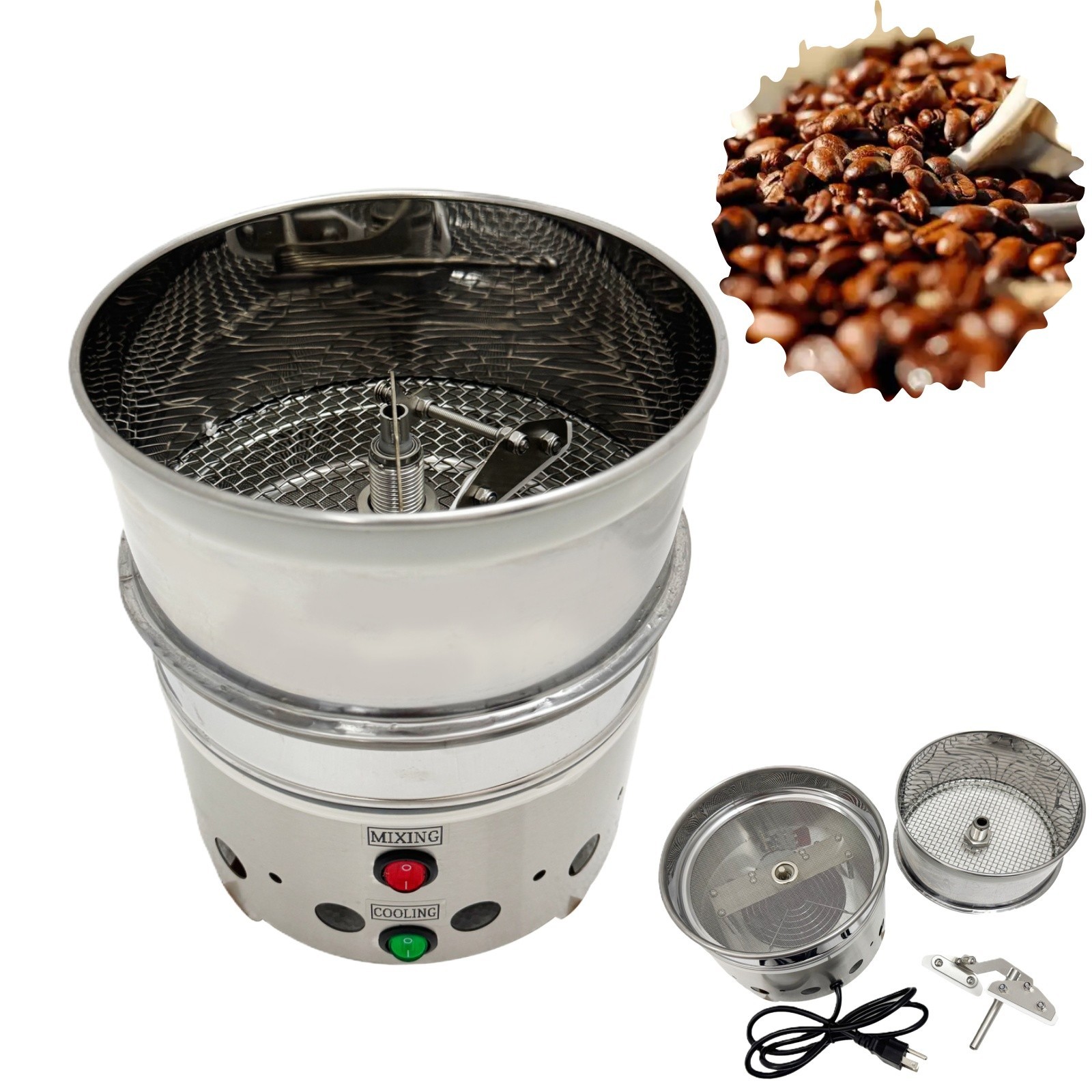 110V 1.76LB Household/Commercial Fully Automatic Coffee Roasting Radiator