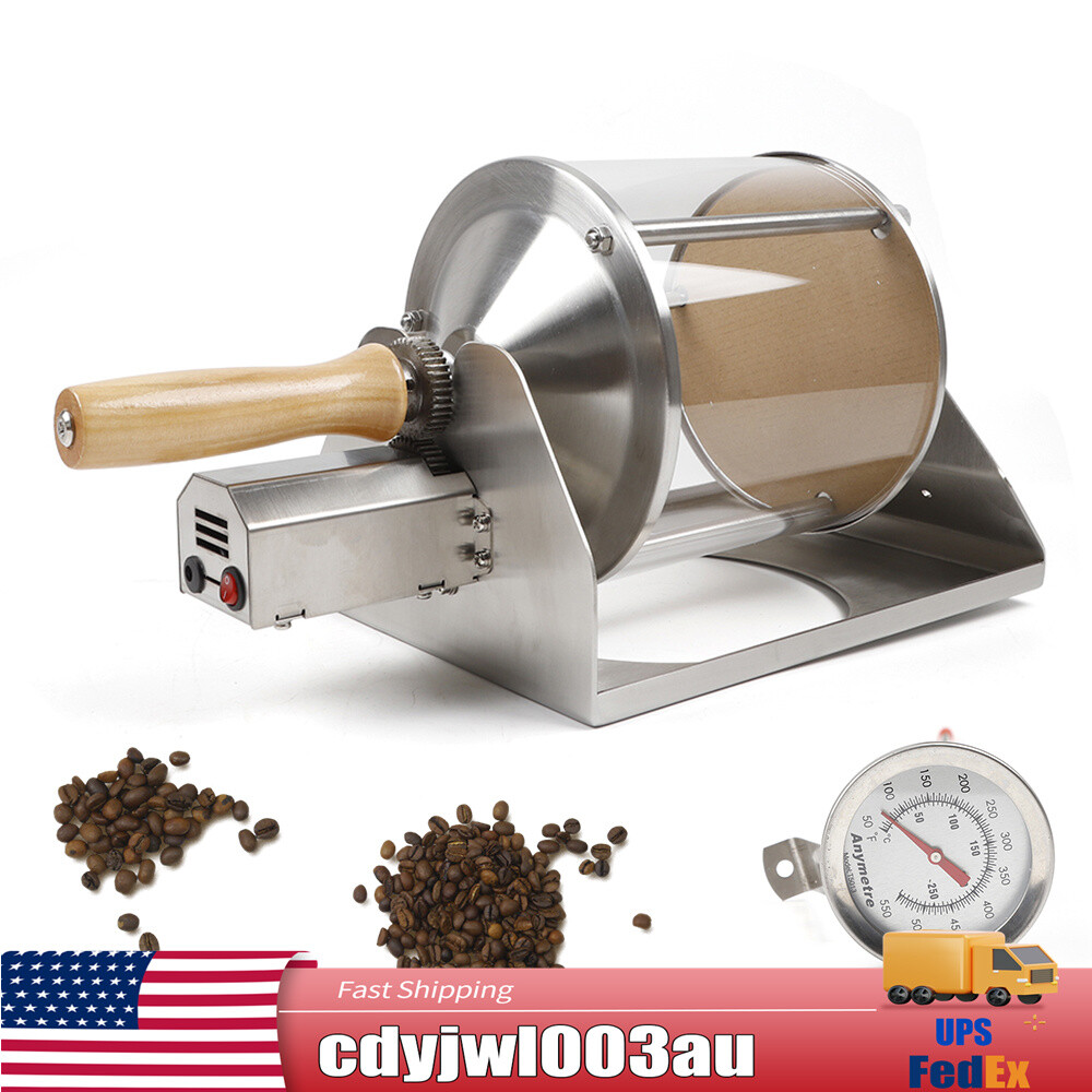 KAKA-G400 Gas Burner Home Coffee Beans Roaster Roasting Machine w/ Wood Handle