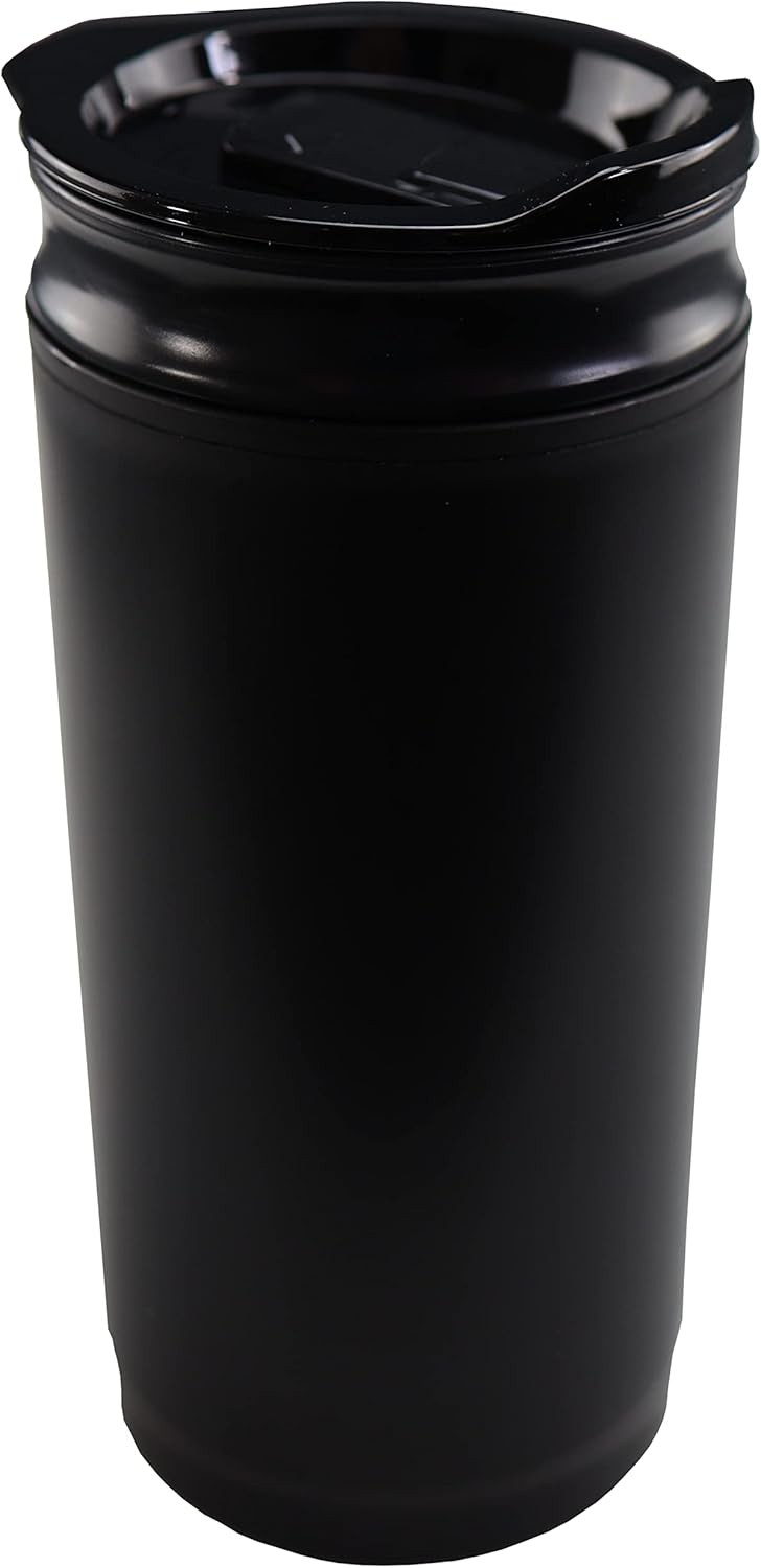 Insulated Coffee Tumbler with Built-In French Pr – 16 oz Bla