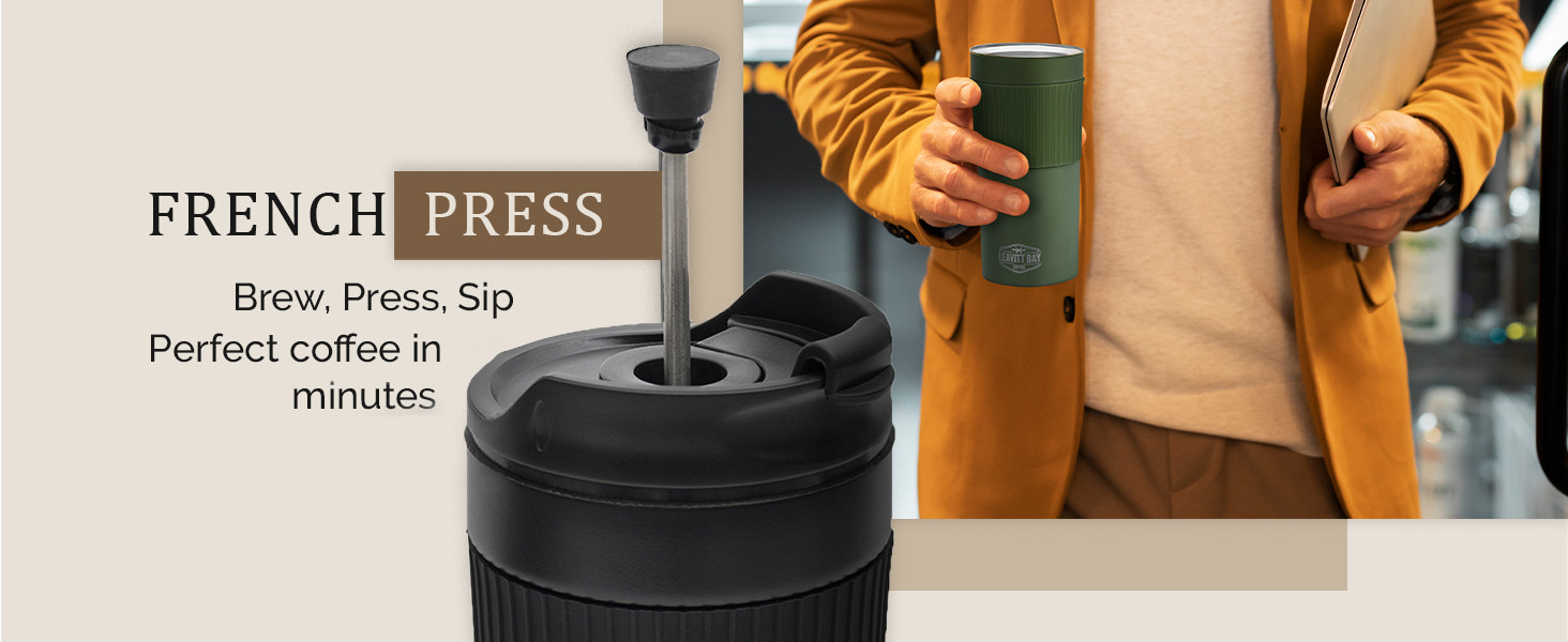 Portable French Pr Travel Mug – Insulated Stainl Steel French Pr