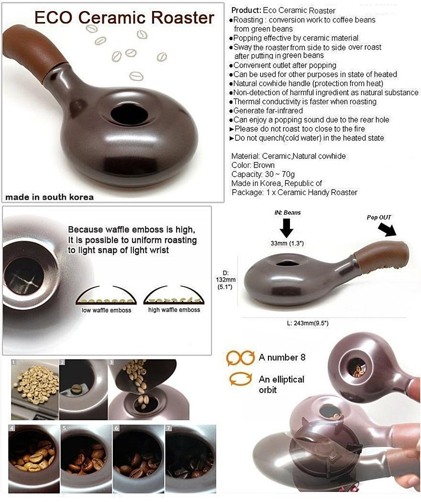 Nuvo Eco Ceramic Handy Coffee Bean Roaster (NV-1CHR)