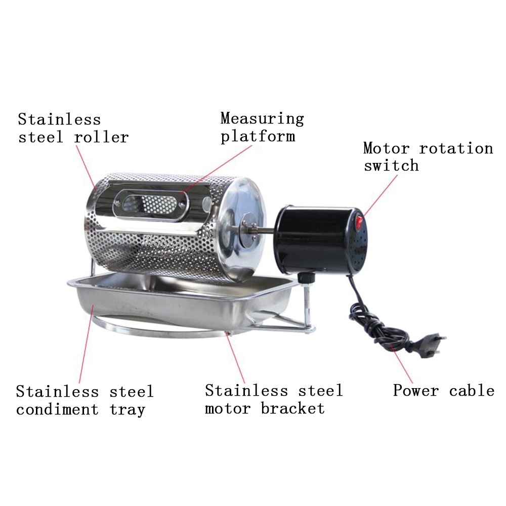VIC Stainless Steel Coffee Bean Roasting Machine Home Kitchen Electric Roaster
