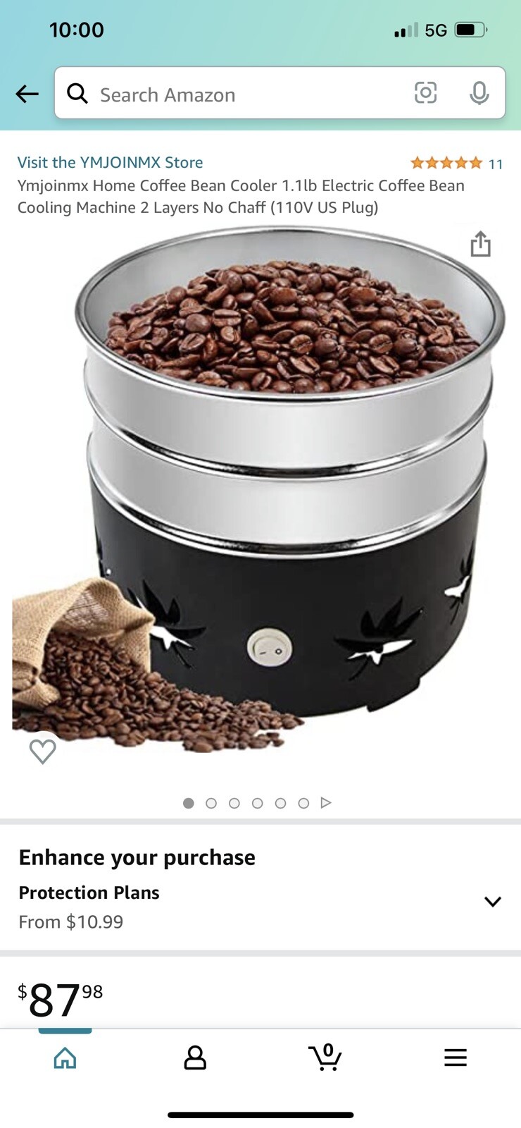 Ymjoinmx Home Coffee Bean Cooler 1.1lb Electric Coffee Bean Cooling Machine 2 No