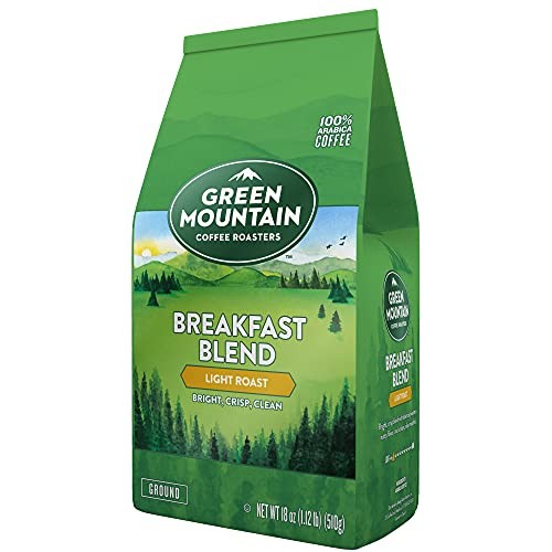 Coffee, Light Roast, Bagged 18 oz 1.12 Pound (Pack of 1) Breakfast Blend Ground