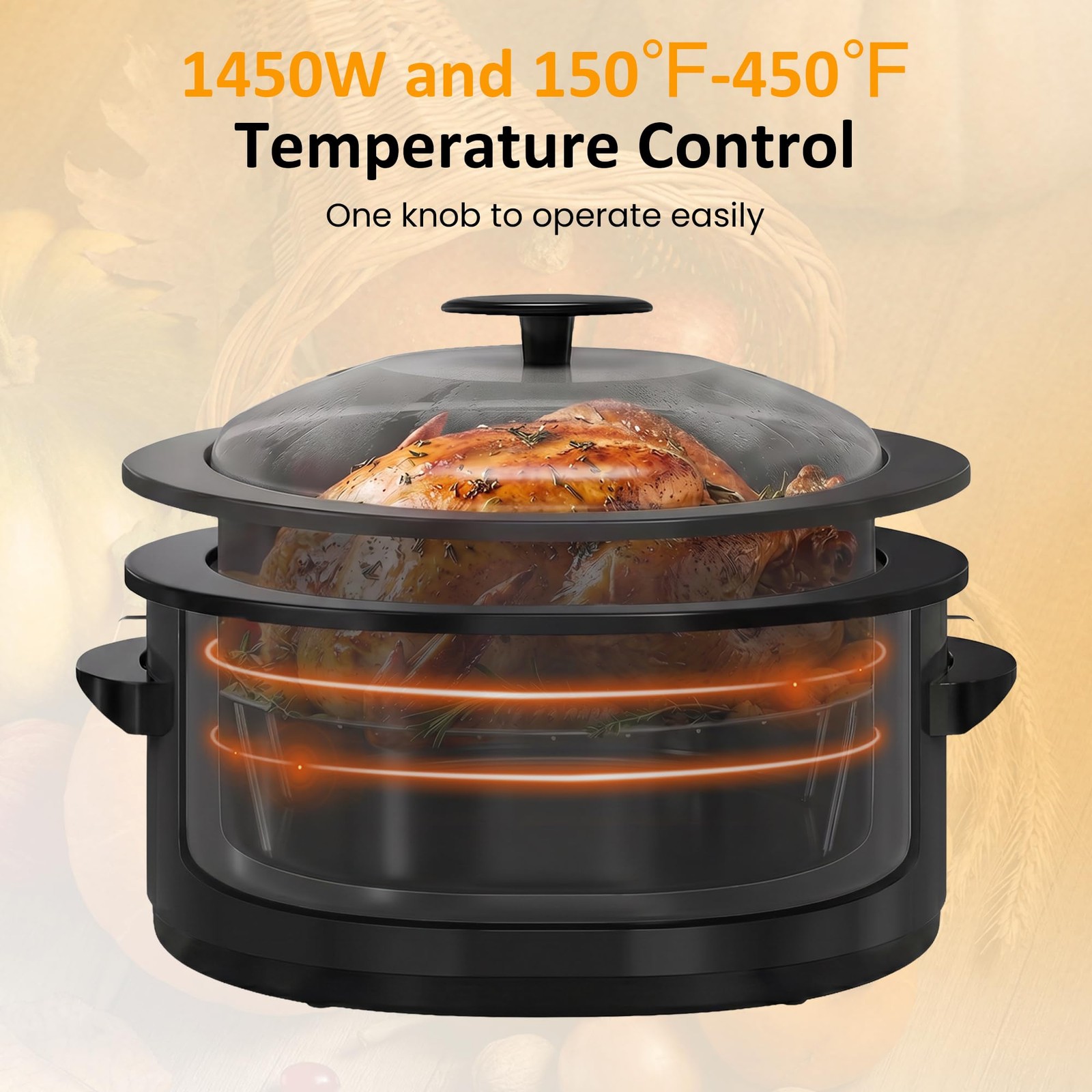 Sunvivi Electric Roaster Oven For Small Families 8Qt Portable Roaster