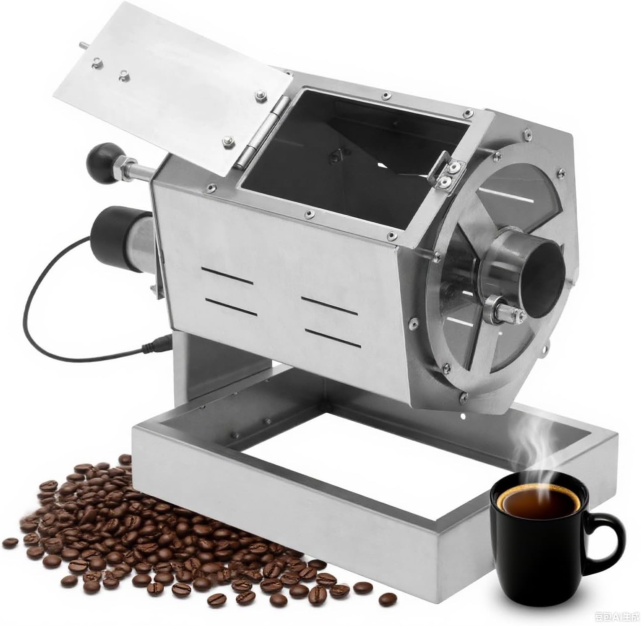 8L Electric Coffee Beans Roasting Baking Machine Gas Burner Drum Type 110V/220V
