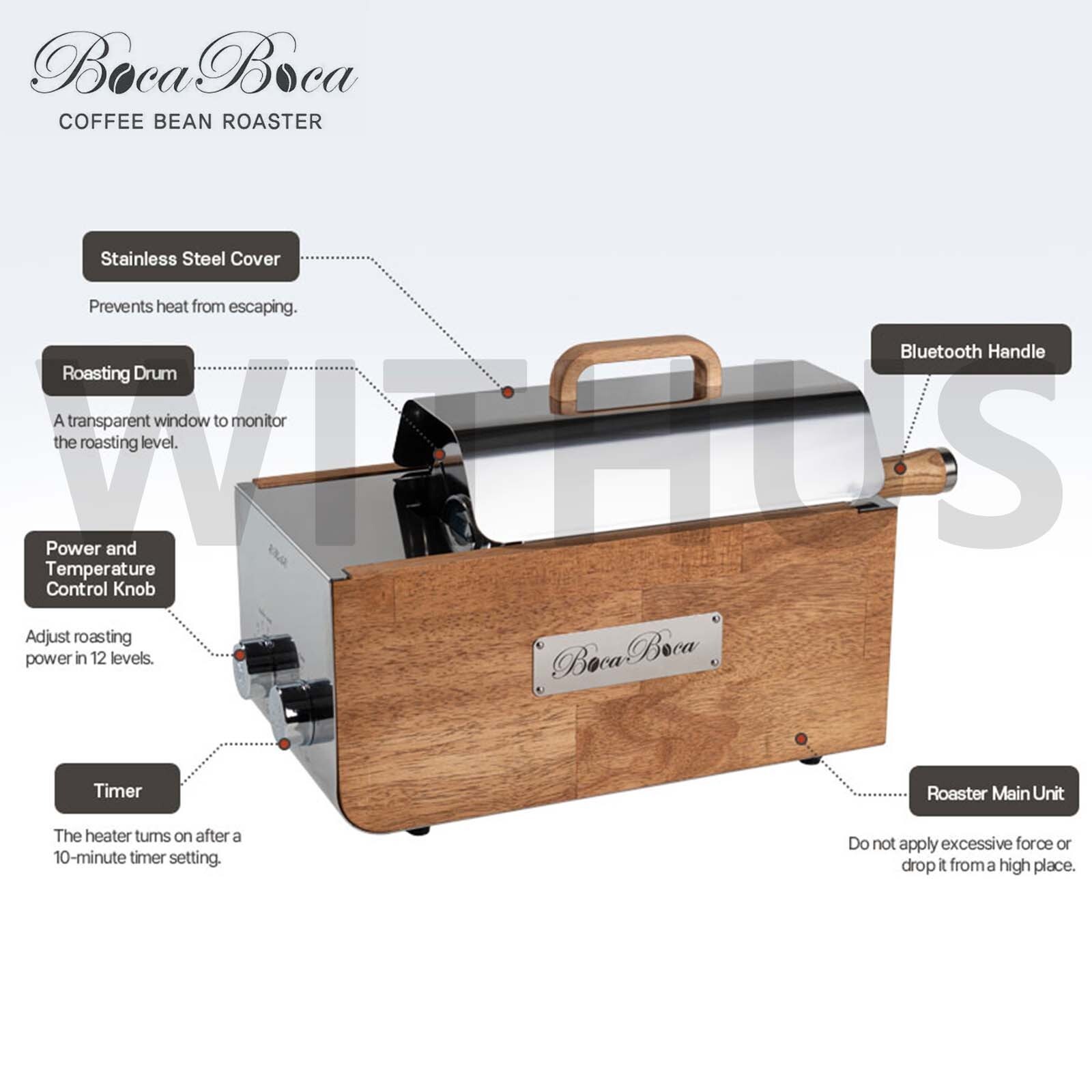 BocaBoca Coffee Bean Roaster 500 Roasting Machine Nuts Barista Home 110V / 220V