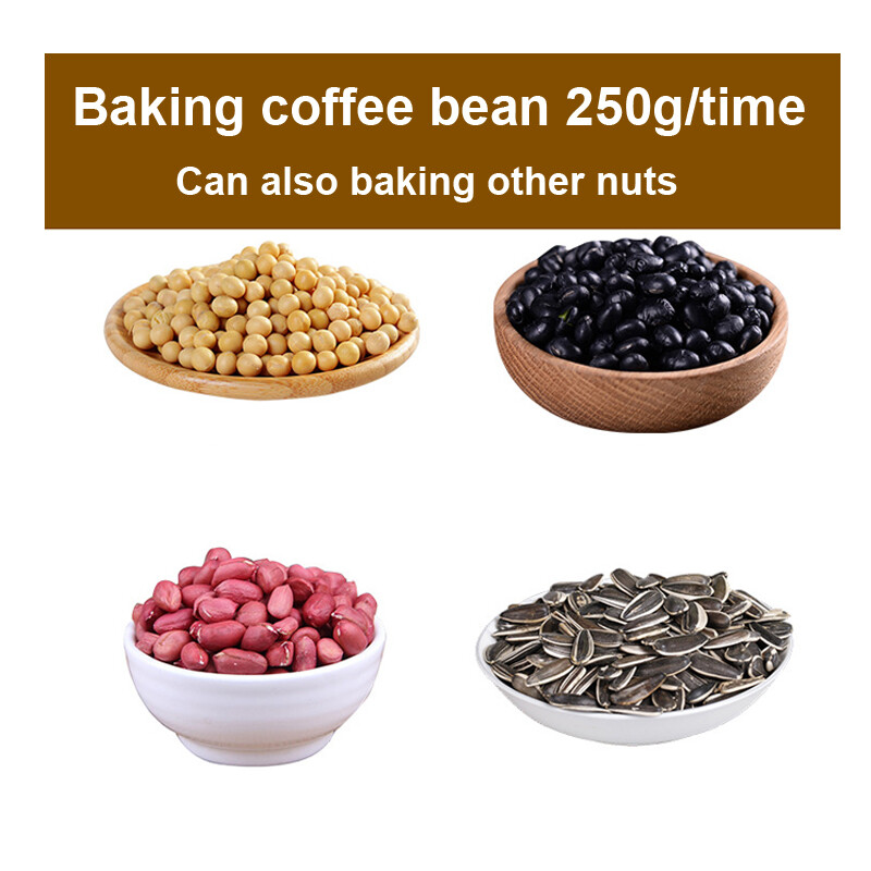 Electric Coffee Bean Roaster Stainless Steel Peanuts Pine Nuts Baking Machine