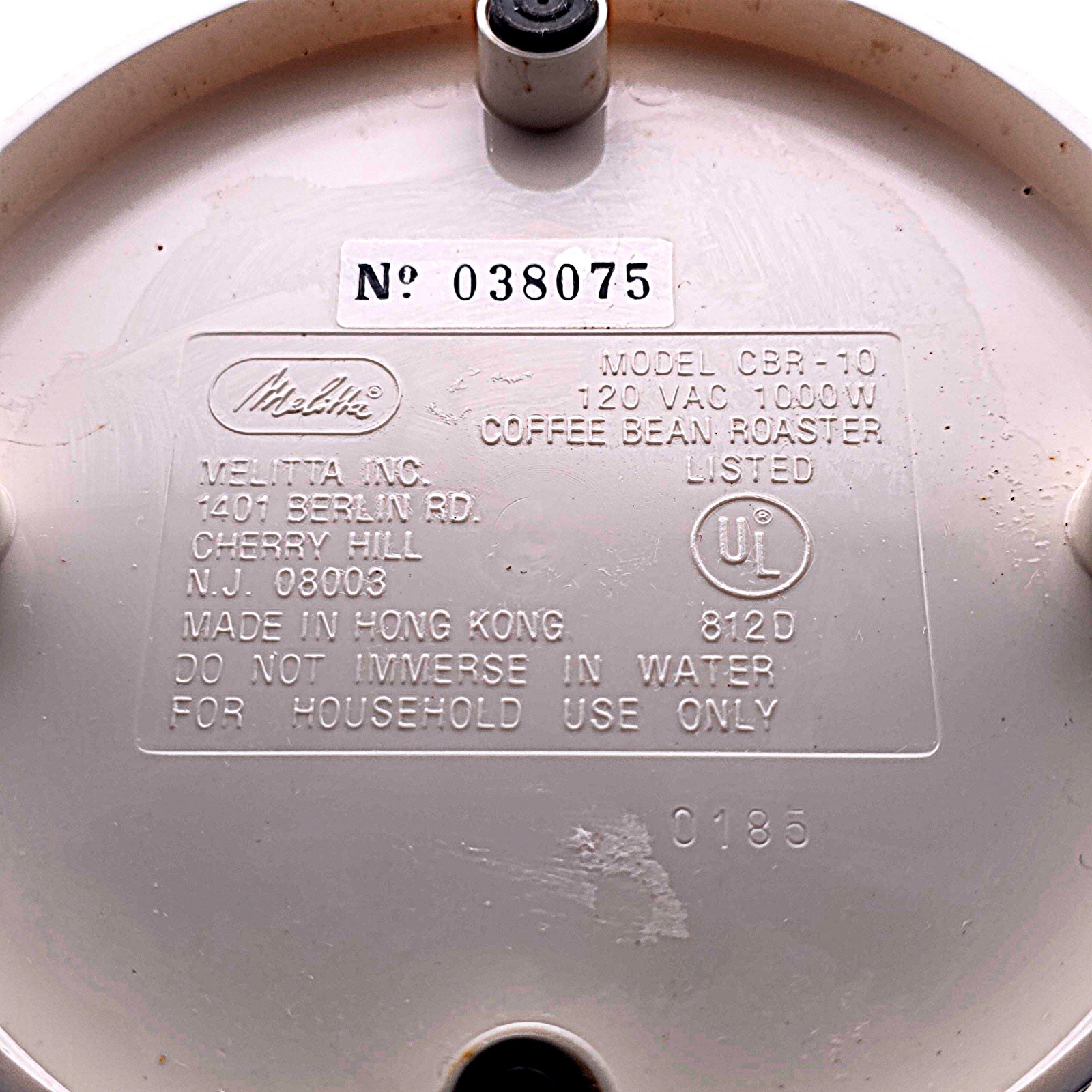 Vintage Aroma Roast Electric Coffee Bean Roaster Melitta CBR‑10 TESTED — WORKS