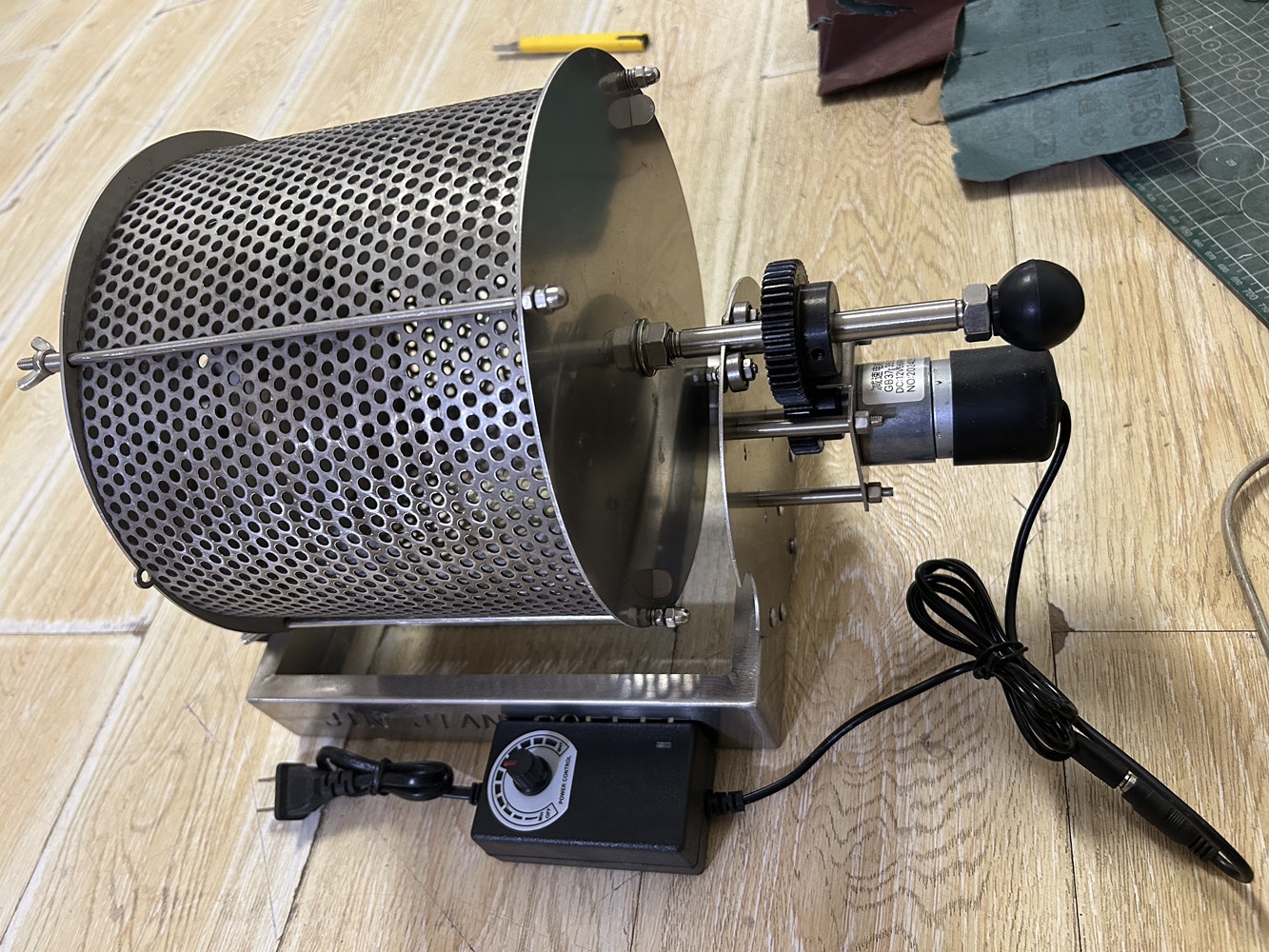 3.8L/1KG Electric Coffee Bean Roaster 360°Rotation Adjustable Speed For Home Use