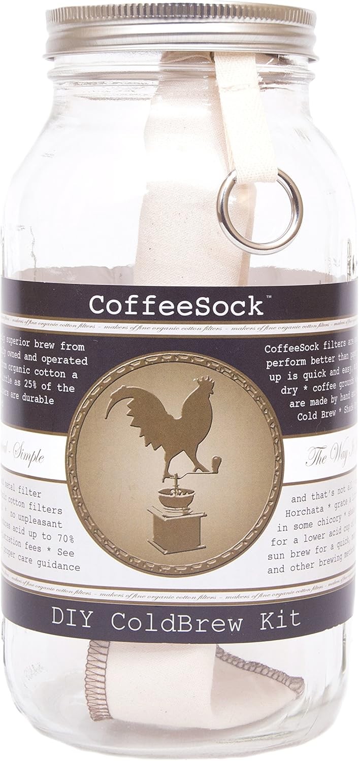 CoffeeSo Cold Brew Kit – 64 oz Half Gallon Mason Jar Cold Brew Coffee