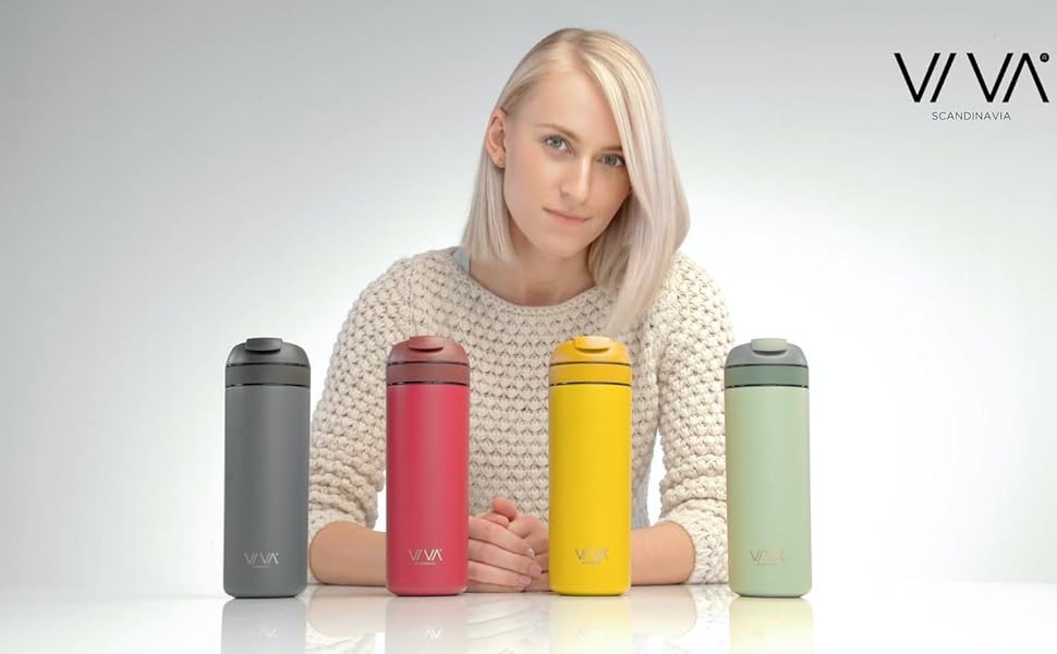VIVA Rechar Tea Infuser Bottle, 16 oz Insulated Stainl Steel Travel
