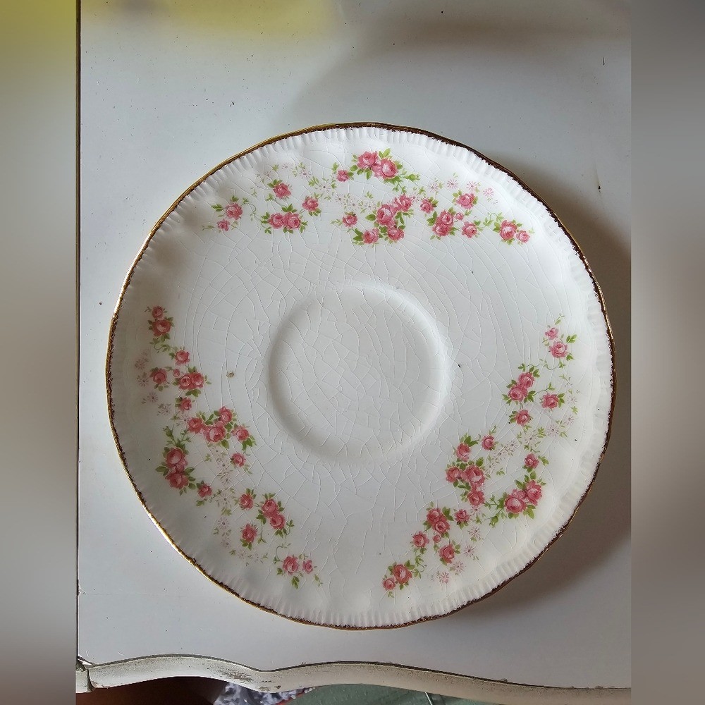 Pope Gosser Florence Saucer Set Vintage Floral Gold Trim China Replacement