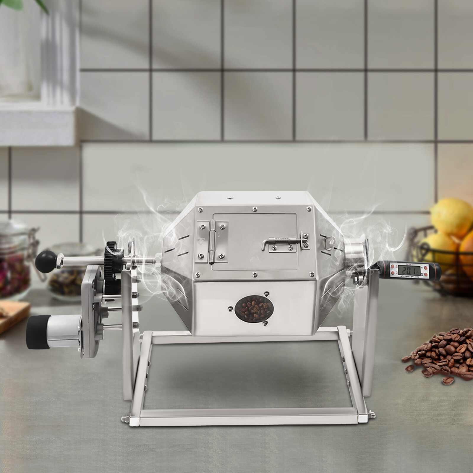 3.8L/3.45Qt Coffee Bean Roaster Commercial Coffee Bean Roaster Machine Drum Type