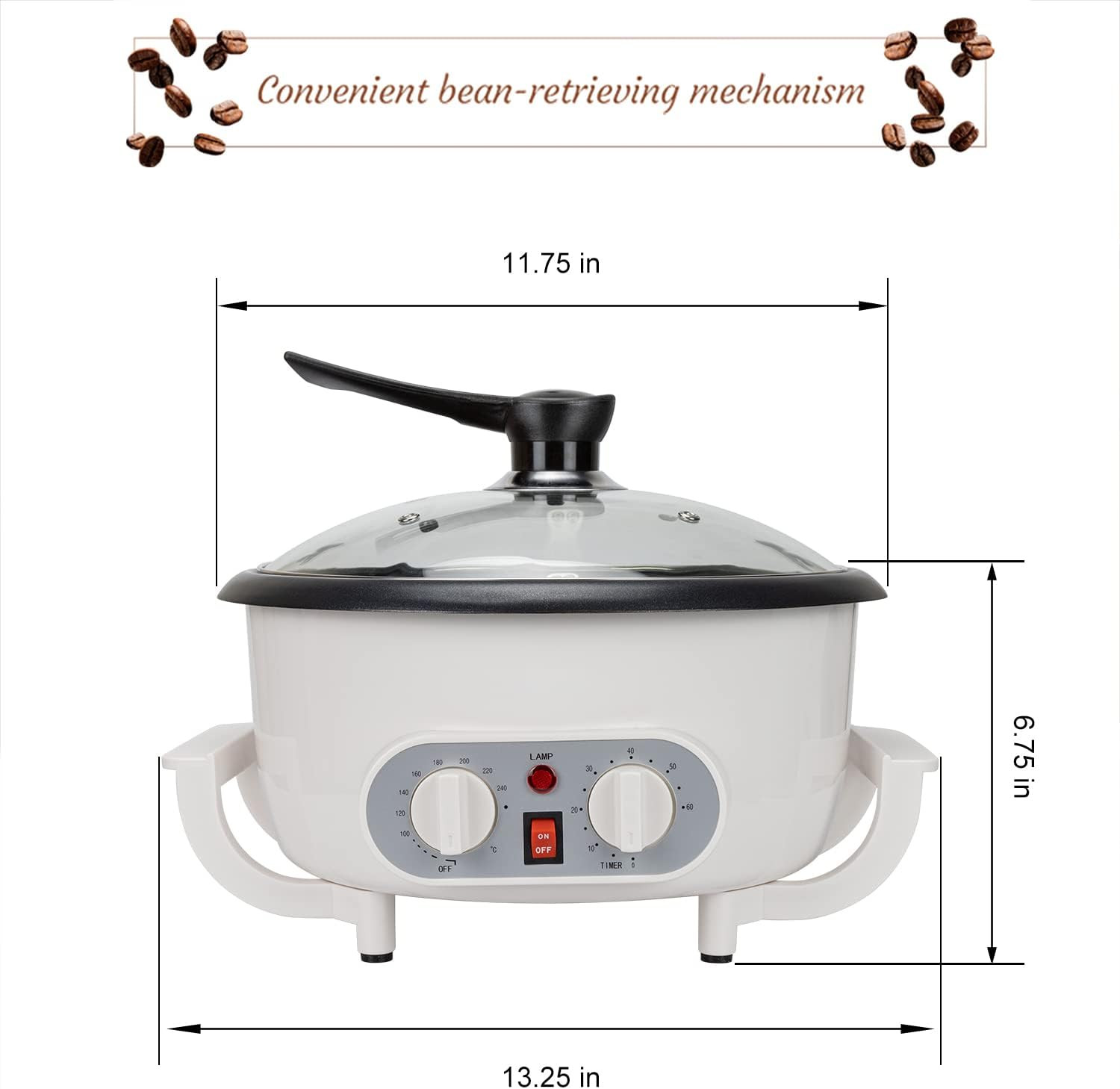 Beginner-Friendly Home Coffee Roaster with Timer – 110V Machine