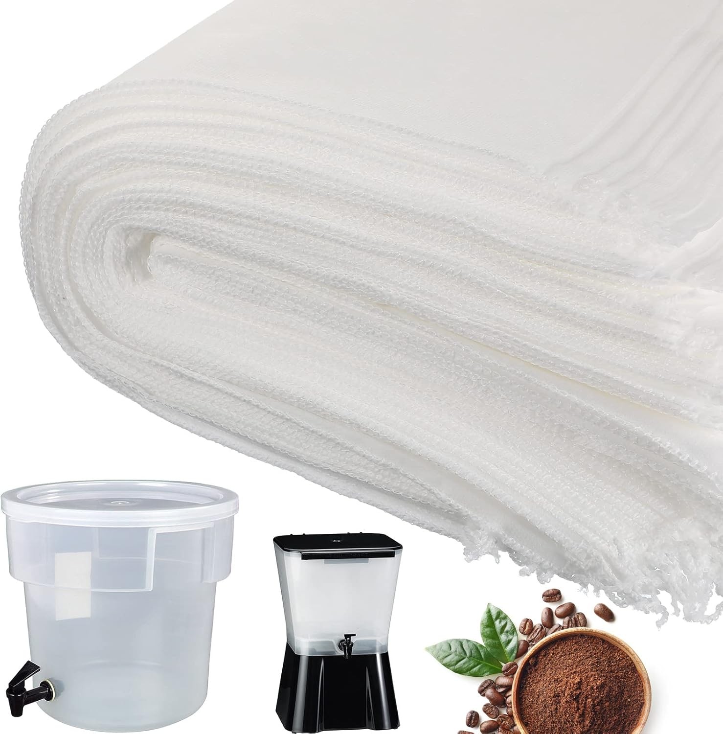 150PCS Brew Bags, 16″ x 20″ Lar mercial Cold Coffee s Non Woven