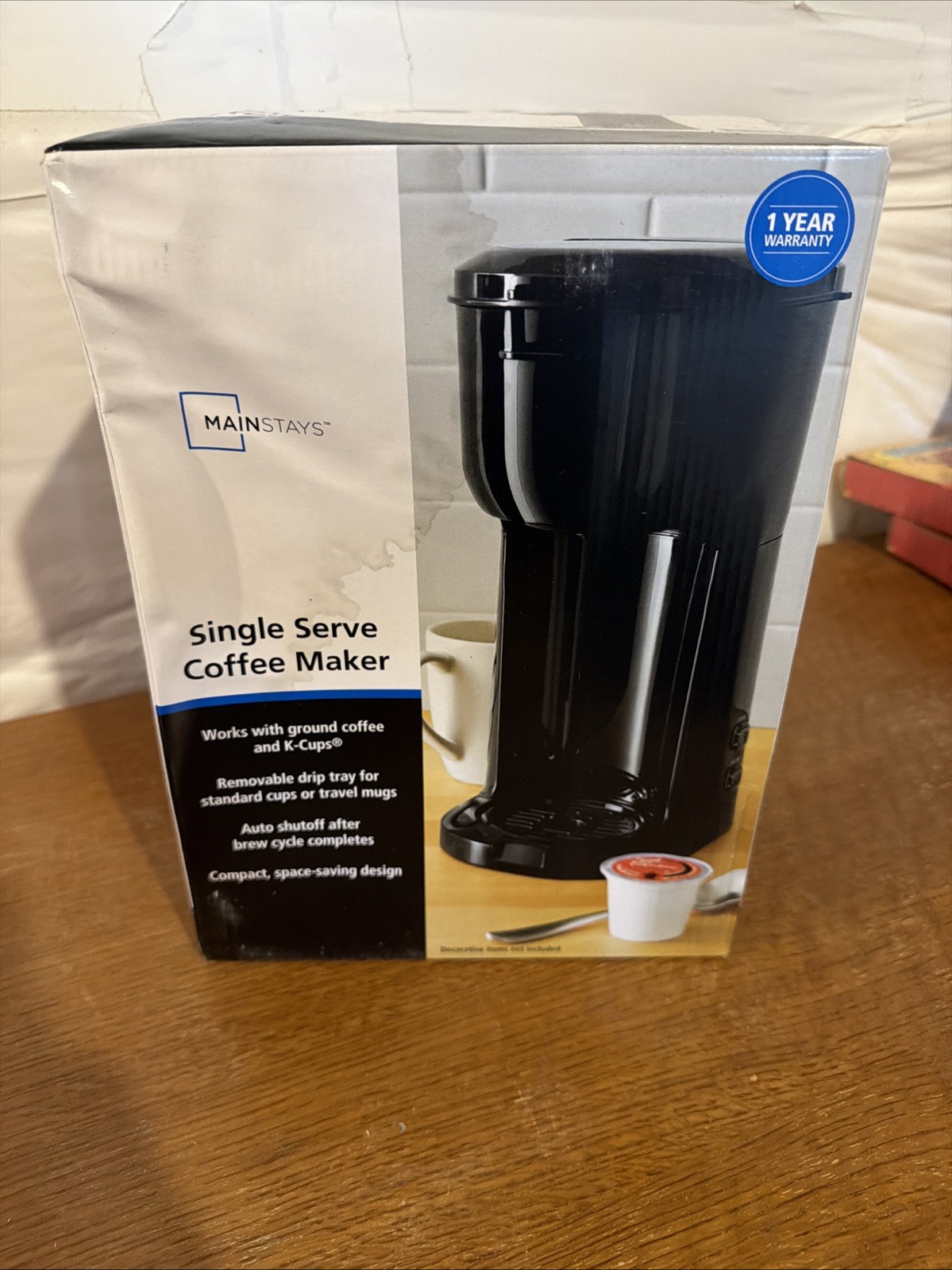 Mainstays Single Serve Dual Brew Coffee, Black, MODEL 202140 Damaged Box