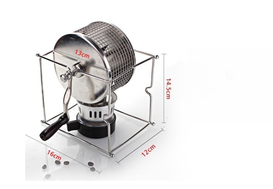 Manual Coffee Bean Roaster Portable Stainless Steel Cafe Bean Nut Machine Roller