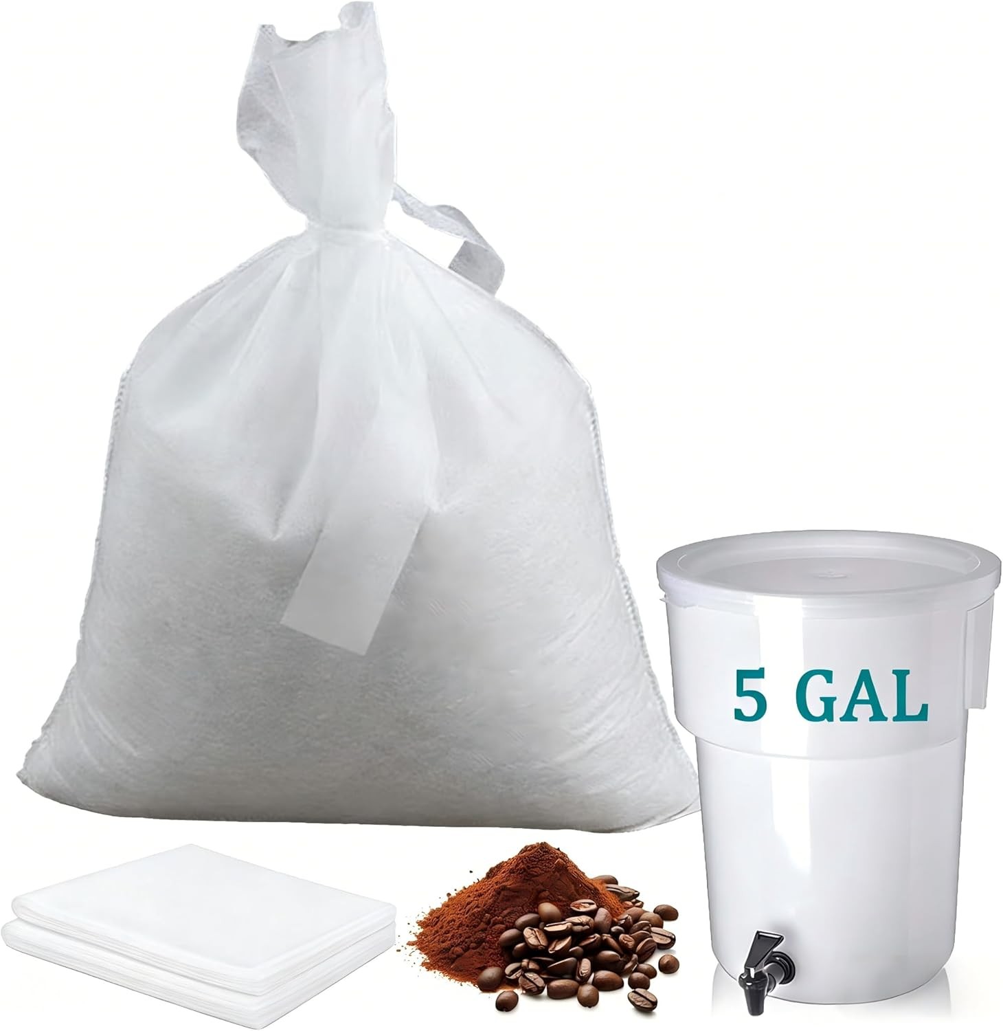 50 Pcs 20″X20″ Dstring Disposable Cold Brew Coffee Bags – Ideal