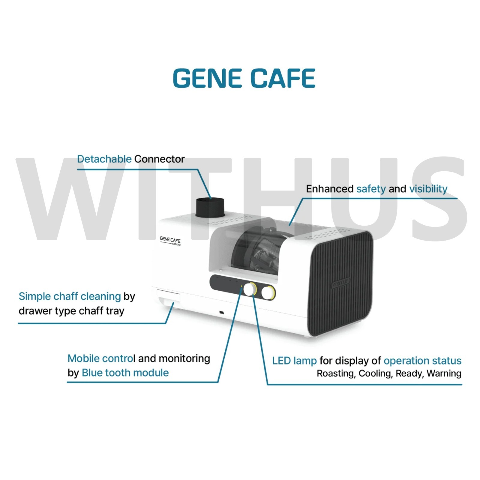 GENE CAFE CBR-301 Smart Coffee Bean Roaster App Control Black/White 220V