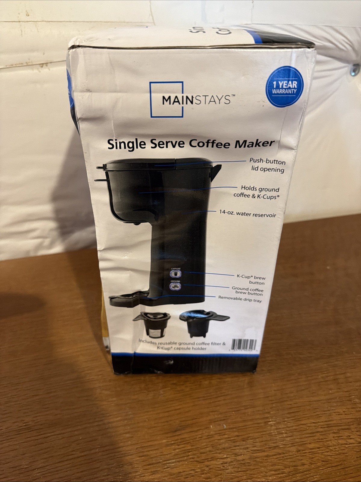 Mainstays Single Serve Dual Brew Coffee, Black, MODEL 202140 Damaged Box