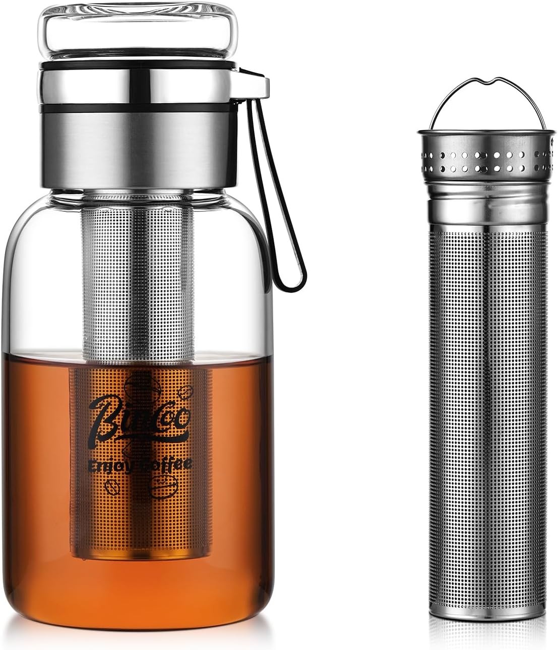 Glass Cold Brew Coffee Maker with Extended Fine Mesh , Tea