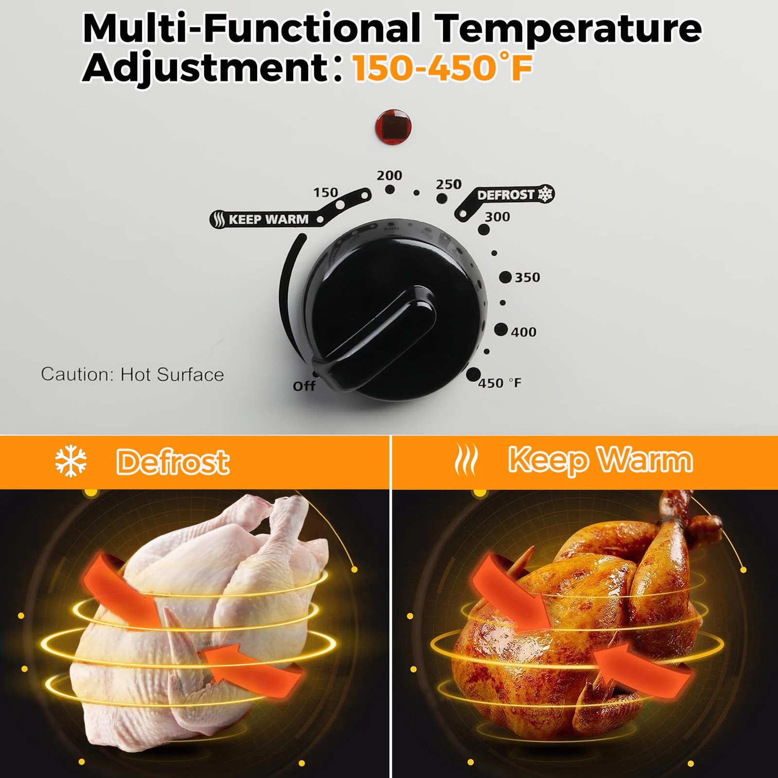 Heynemo Roaster Oven 22Qt Multifunctional Electric Roaster Oven For Turkey