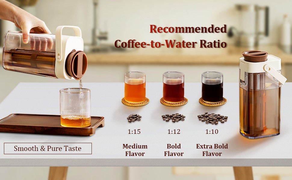 Cold Brew Coffee Maker, 1L/35oz Portable & Durable Iced Tea and Coffee