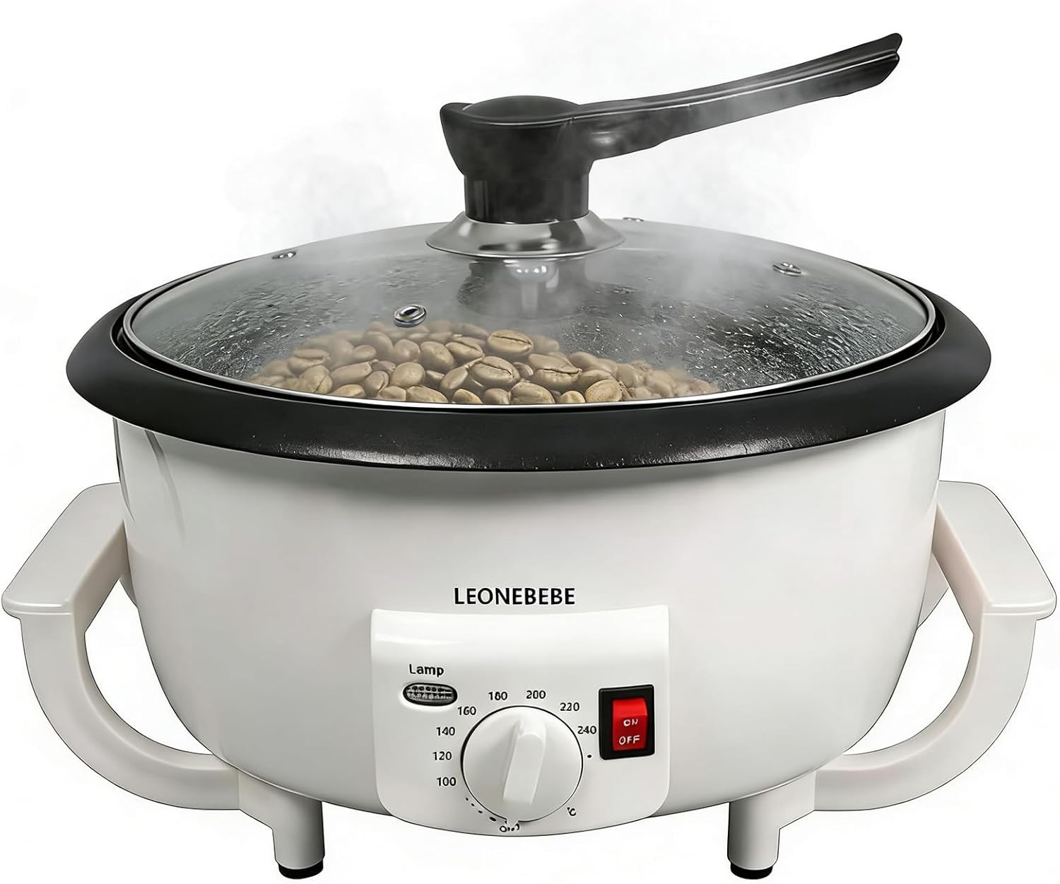 Electric Home Coffee Roaster – Adjustable Temp, 1.6 lbs Capacity, Smoke Reduced
