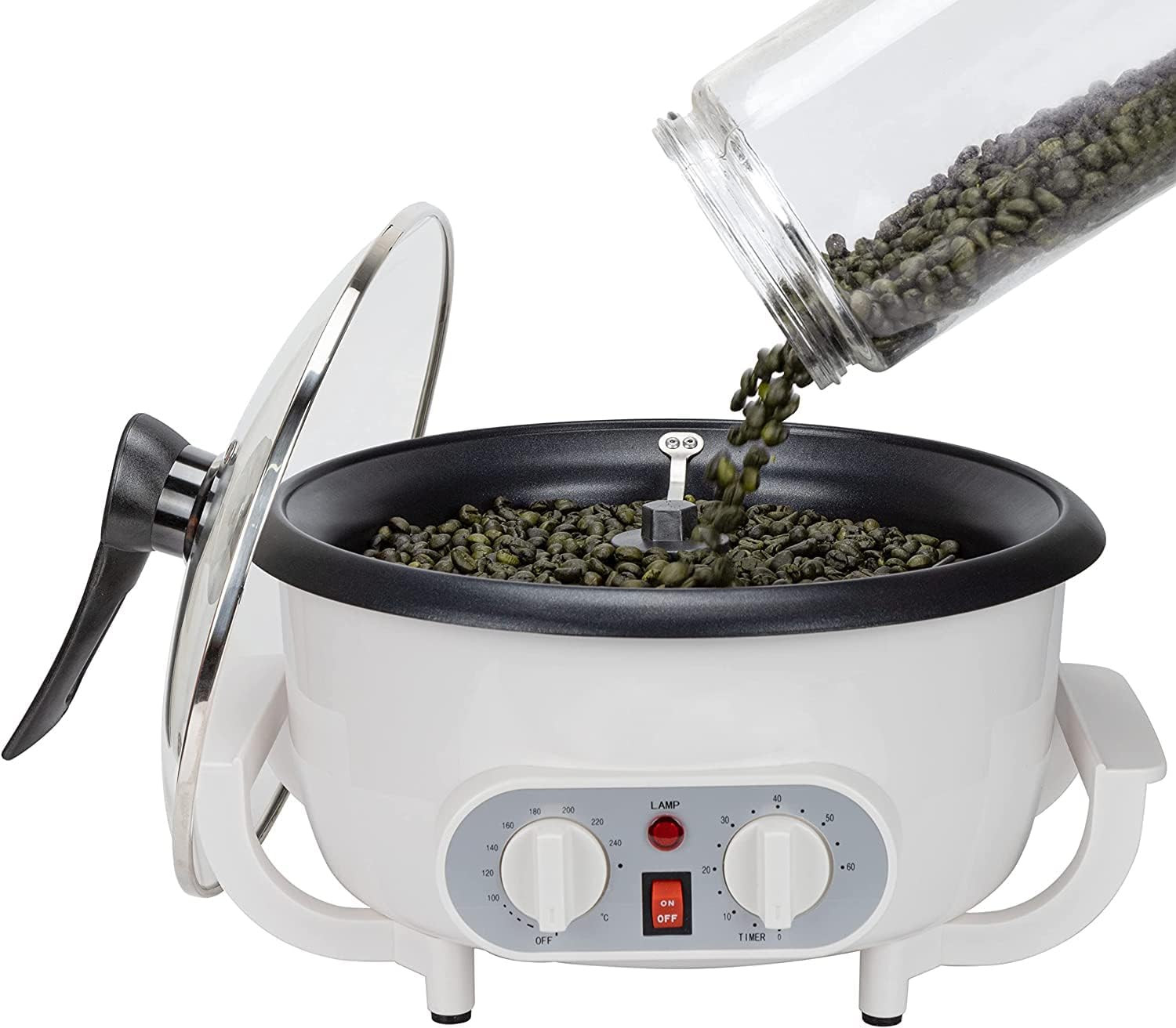 Beginner-Friendly Home Coffee Roaster with Timer – 110V Machine
