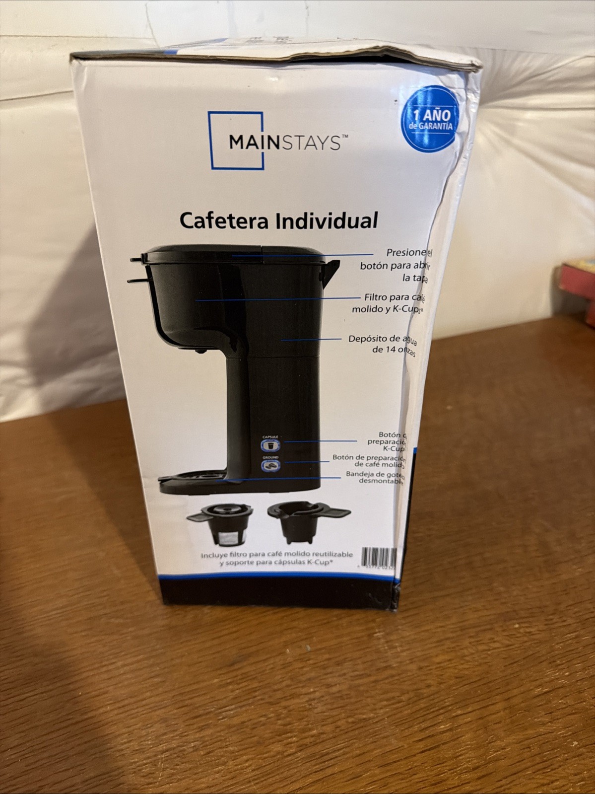 Mainstays Single Serve Dual Brew Coffee, Black, MODEL 202140 Damaged Box