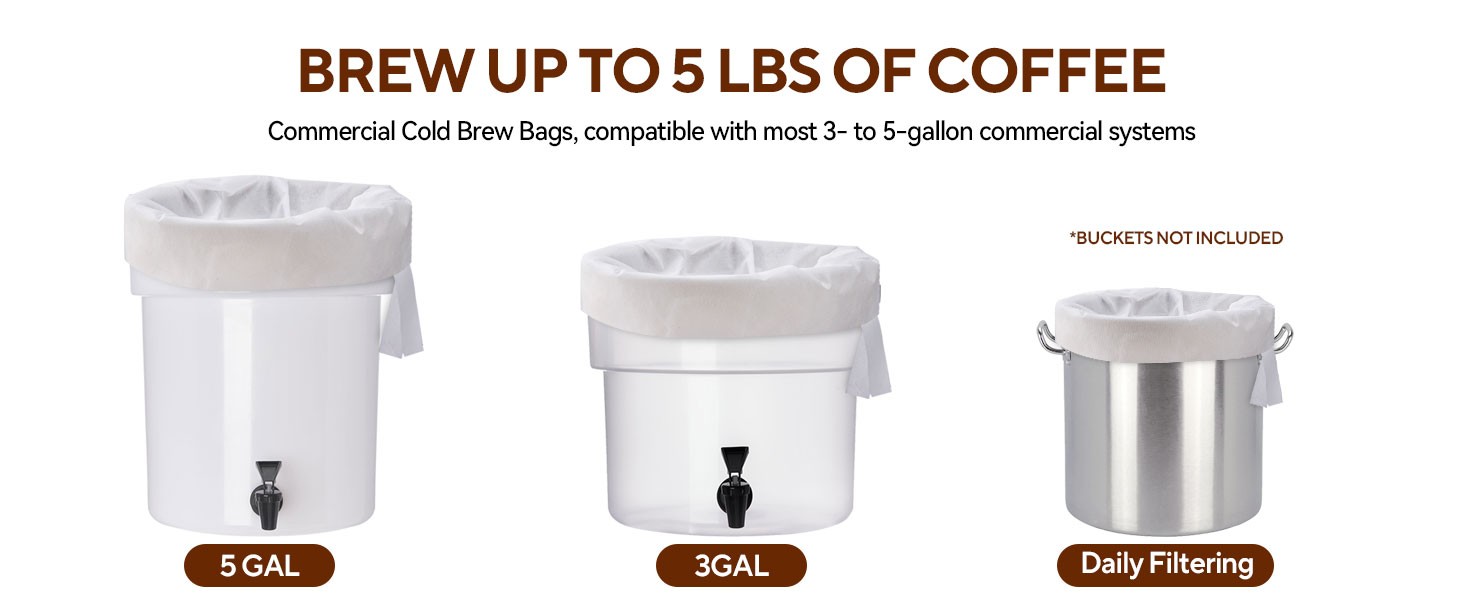 60PCS mercial Cold Brew Coffee Bags with Dstring, 20″ X 20″
